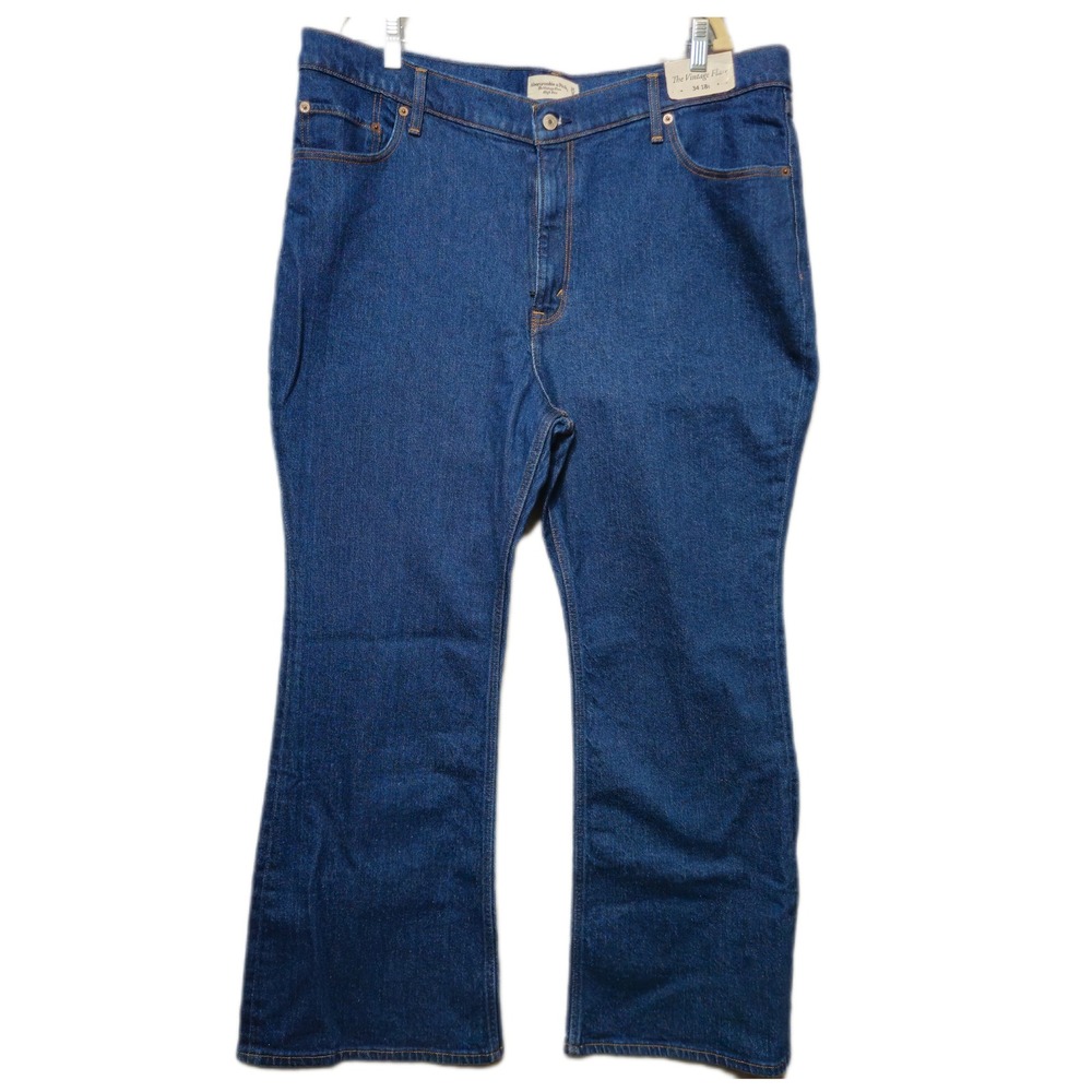 Abercrombie & Fitch The Vintage Flare High Rise Jeans Womens 18 34 Dark Wash NWT